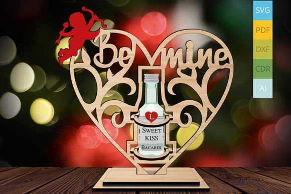 Botella Romantica De Amor Con Forma De Corazon De San Valentin Creativo Digital